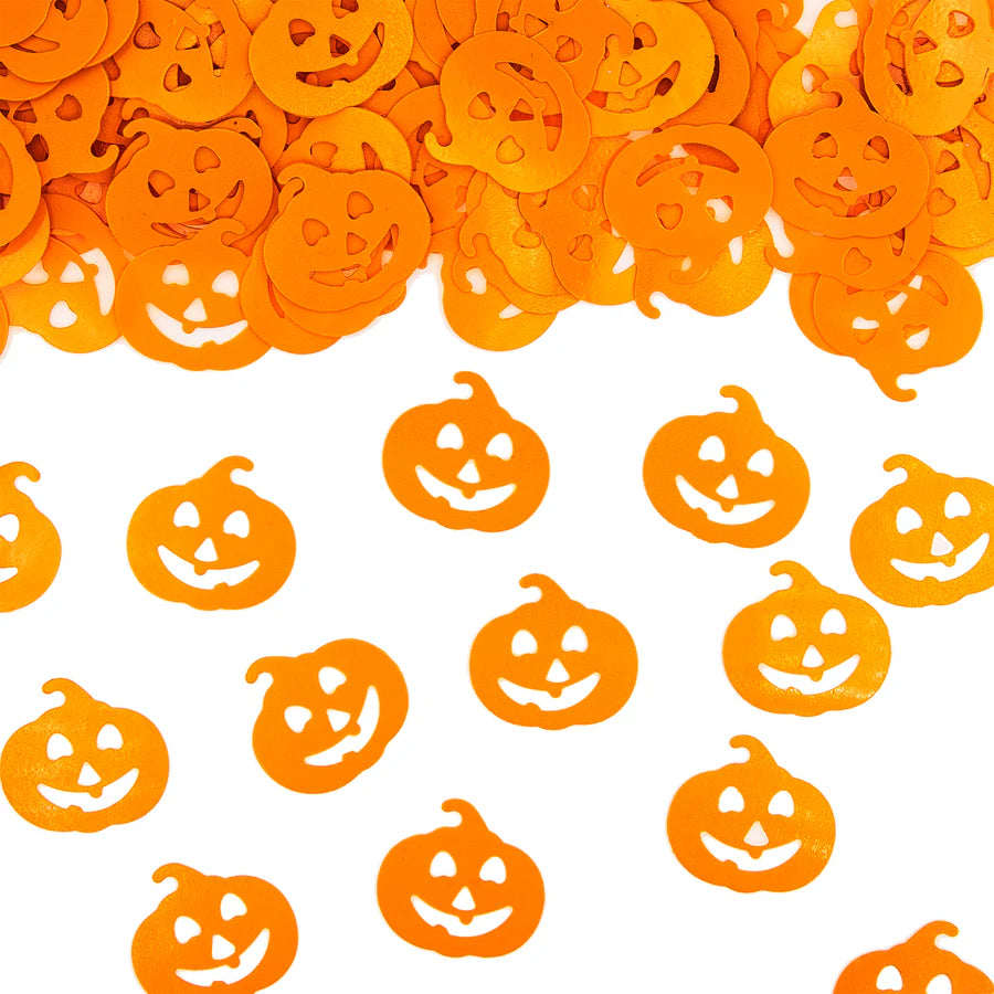 Confeti de Papel de Halloween Calabazas Naranjas