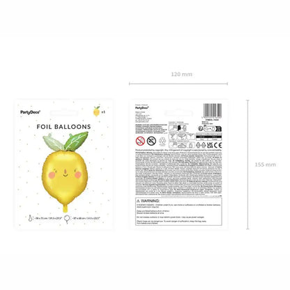 Lemon Metallic Balloon 50x75 cm - Mixed Colors, Suitable for Air and Helium