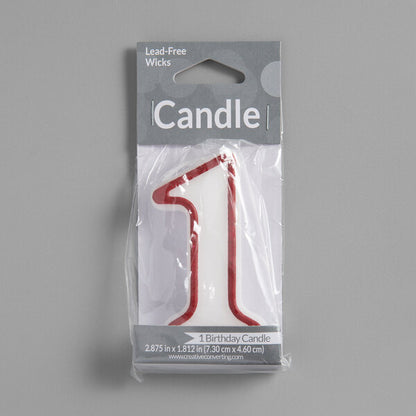 Vela Numeral Contorno Rojo