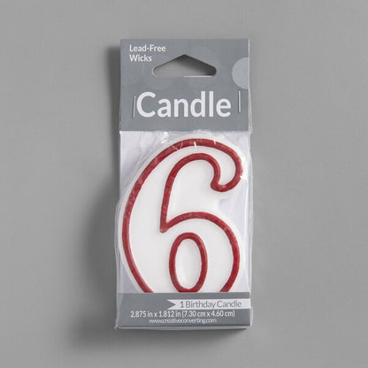 Vela Numeral Contorno Rojo