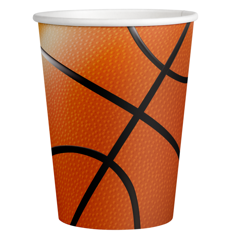 8 Vasos 266 ml Sports Fanatic Basketball