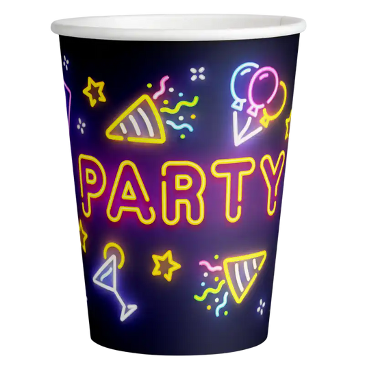 Vasos Glow Party 250 ml - Fiesta Neón - Narosa Sweet Party Barcelona