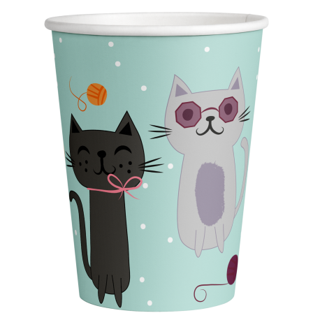 8 Vasos Cats Party 226ml