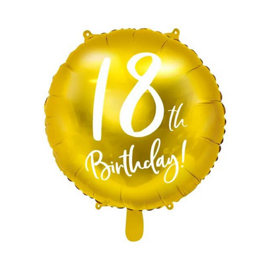 Gold Round Balloon Printed with Numbers