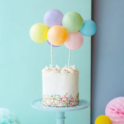 Adorno para Pastel Arcoíris con Globos 29cm - Set de 10 unidades