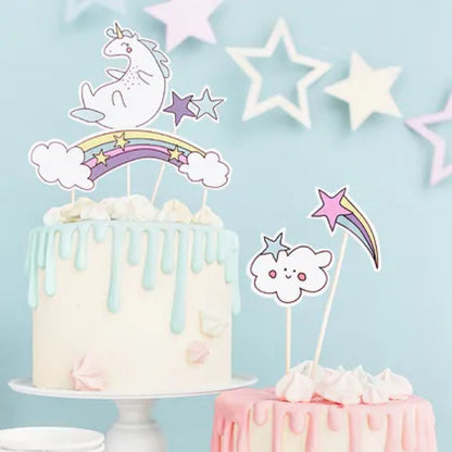 Topper para Pastel Unicornio de 23.5 cm - Set de 5 unidades