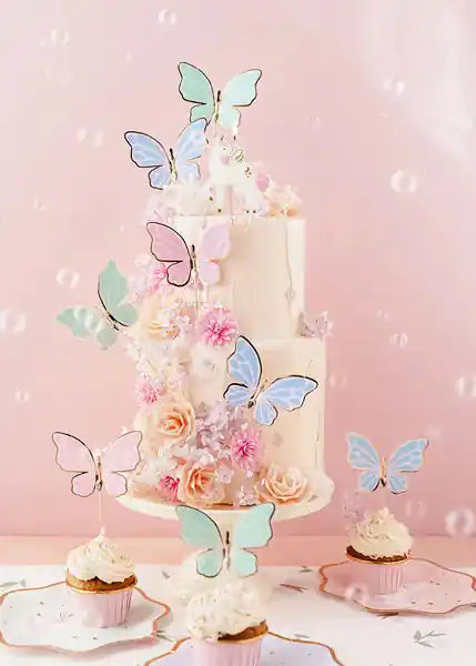 Adornos para Tartas Mariposas - Set de 9 Piezas - Narosa Sweet Party Barcelona