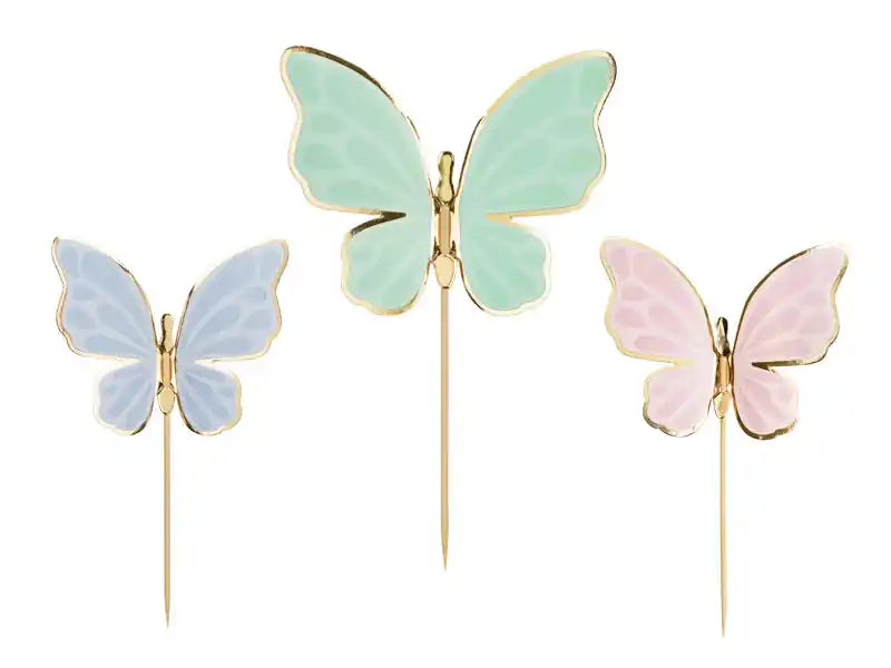 Adornos para Tartas Mariposas - Set de 9 Piezas - Narosa Sweet Party Barcelona