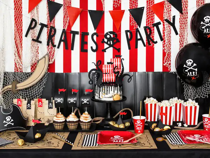 Pack de 5 toppers temáticos de piratas para cupcakes de fiesta