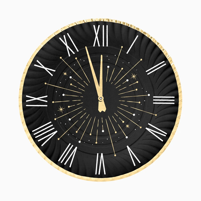 Bandejas redondas 30 cm diseño Reloj Diamante para Nochevieja