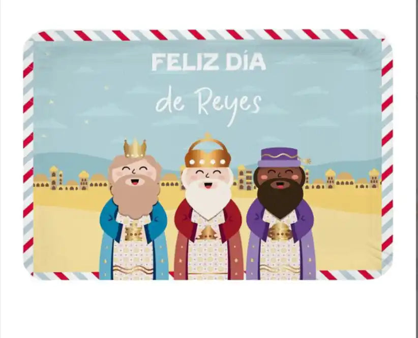 Bandejas de Reyes Magos Azules 25x34 cm – Pack de 2 Unidades - Narosa Sweet Party Barcelona