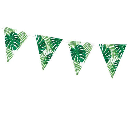 Set de banderines Aloha hojas + cuerda de 2 m