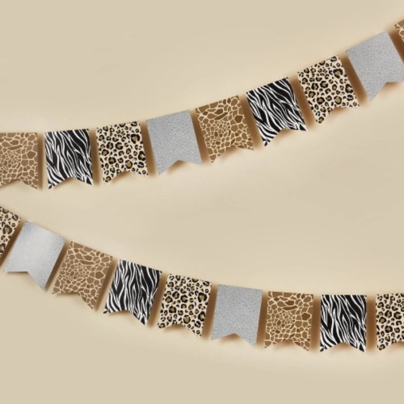 Banderines decorativos para fiesta temática jungla
