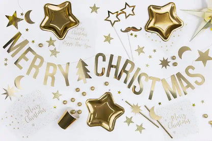 Banner Feliz Navidad Dorado. - Narosa Sweet Party Barcelona