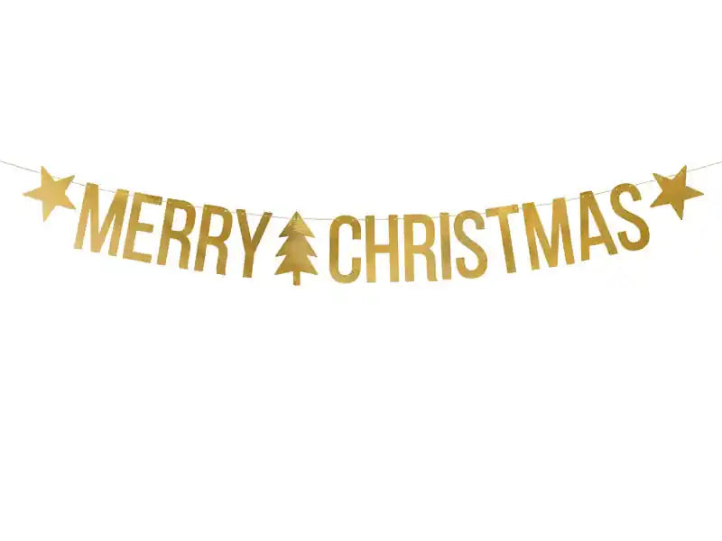 Banner Feliz Navidad Dorado.