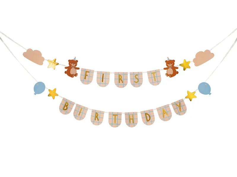 Banner de Primer Cumpleaños con Ositos