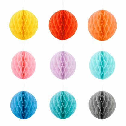 Bola de Abeja de papel de seda de diferente colores.