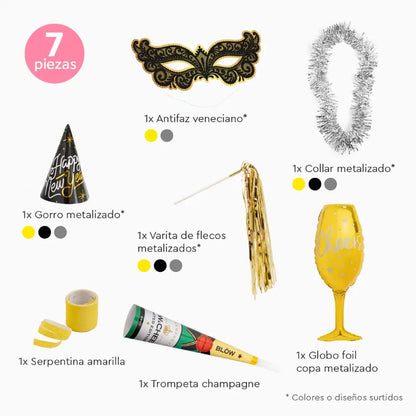 Cotillón brillante Glow Up 30×40 cm para Fin de Año