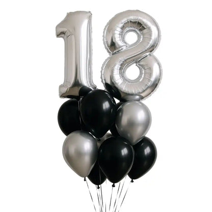 Bouquet Globo Número Metalizado 72 cm + 6 Globos Biodegradables - Narosa Sweet Party Barcelona