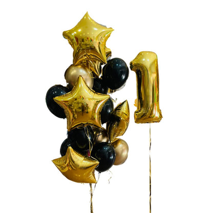 Number Balloon Bouquet 86cm Metallic + 10 Biodegradable Balloons