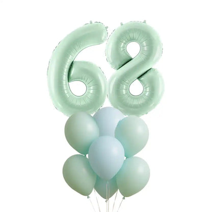 Bouquet Globo Número 72 cm Pastel + 6 Globos Biodegradables - Narosa Sweet Party Barcelona