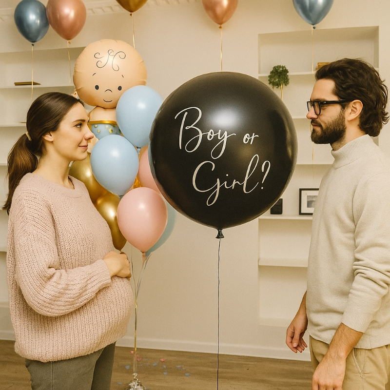 Bouquet Revelación de Género Sorpresa con Helio – Confeti - NAROSA SWEET PARTY