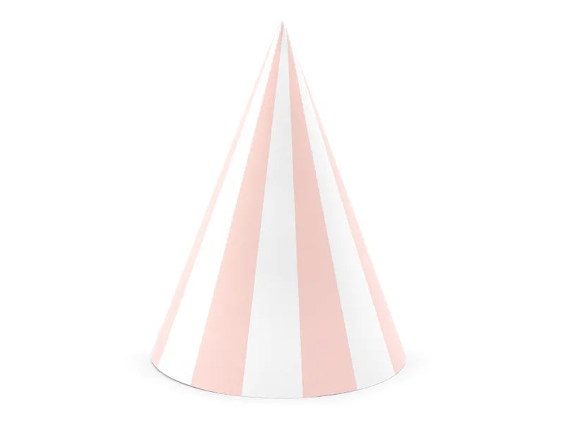 Light Pink Striped Party Hats