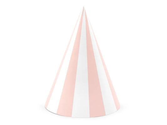 Light Pink Striped Party Hats