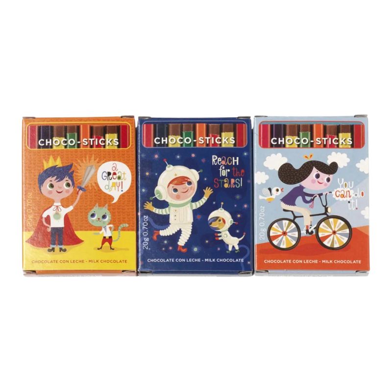 Caja con 8 barritas de chocolate con leche 30% cacao de 20 g.