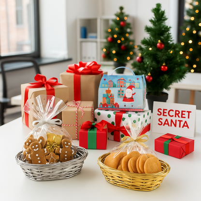 Gold or Silver Wicker Basket 20 x 15 cm