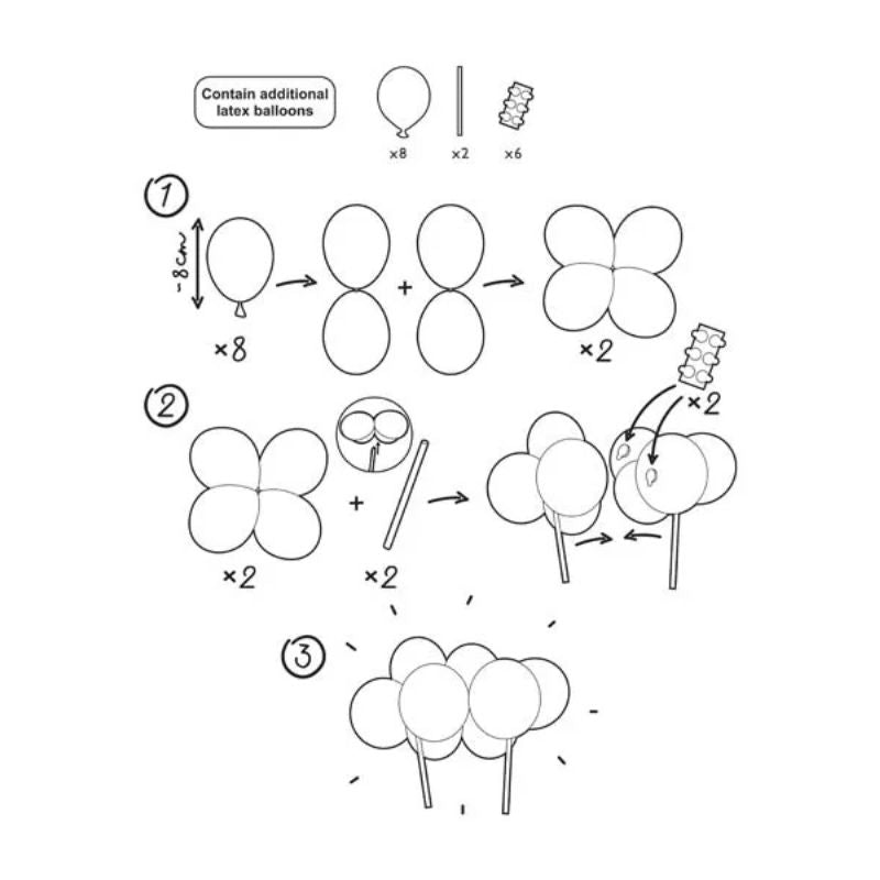 Cake Topper Globos, rosa o azul, 29 cm
