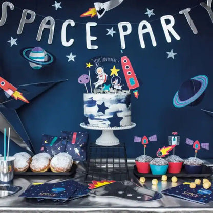 Toppers para tarta temática del espacio DIY