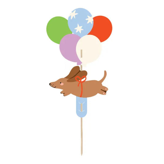 Cake topper Dachshund de colores surtidos 9 x 17 cm