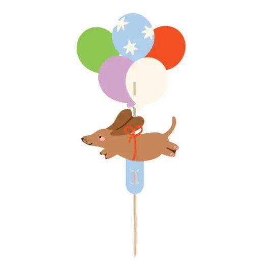 Cake Topper Dachshund, 9 x 17 cm, mix de colores - Narosa Sweet Party Barcelona