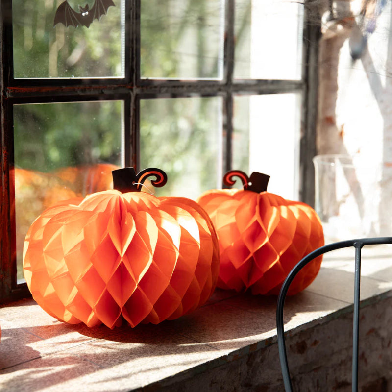 Calabazas panal Halloween para colgar 30 y 25 cm