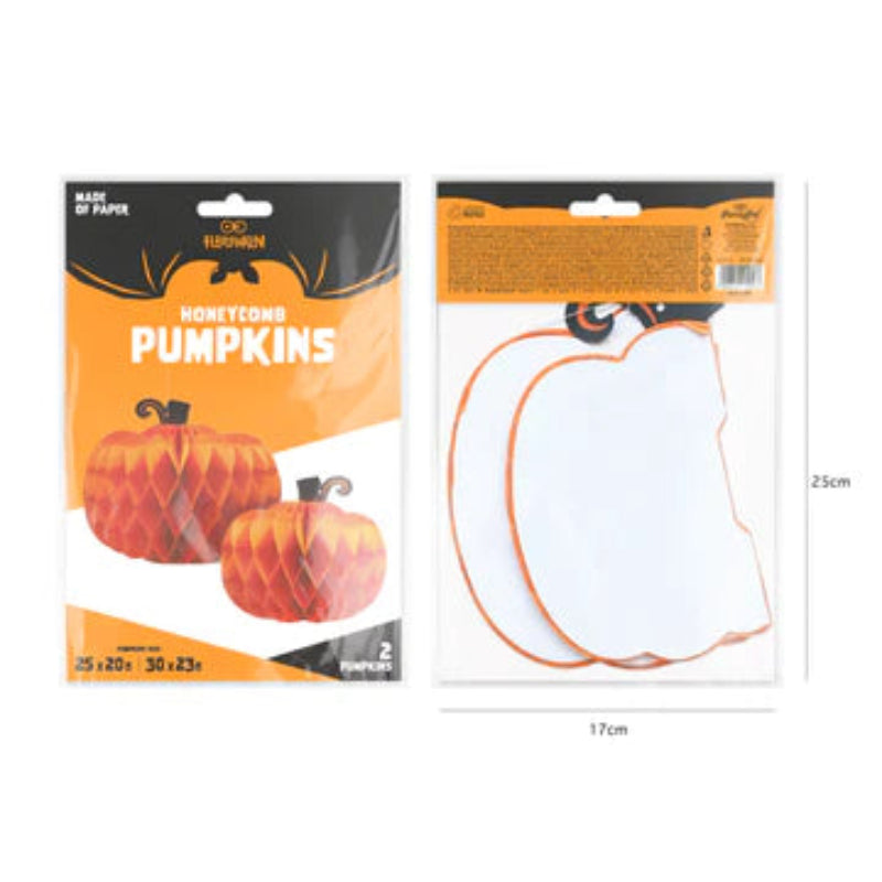 Set 2 calabazas colgantes Halloween papel decoración
