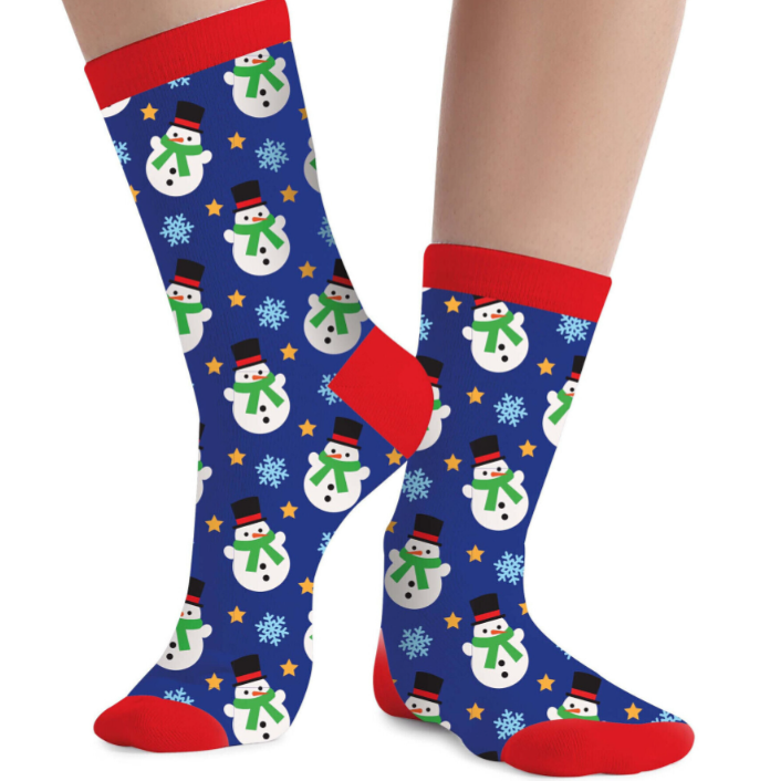 Calcetines Infantiles Muñecos de Nieve Azul