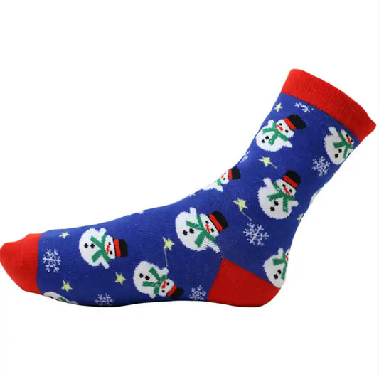 Calcetines Infantiles Muñecos de Nieve Azul - Narosa Sweet Party Barcelona
