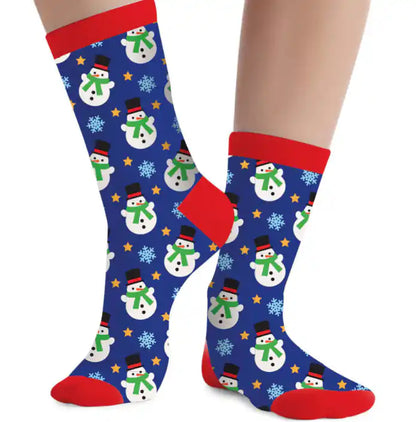 Calcetines Infantiles Muñecos de Nieve Azul - Narosa Sweet Party Barcelona