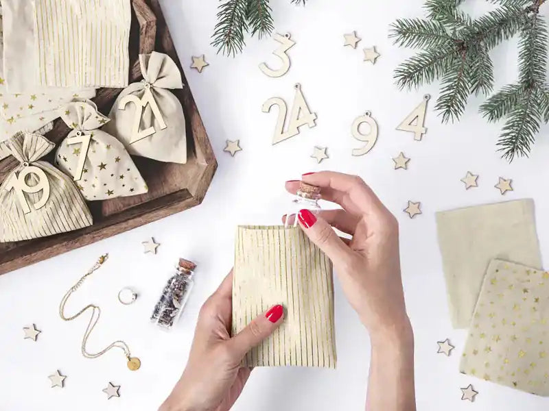 Calendario de Adviento con bolsas de algodón (pack DIY) - Narosa Sweet Party Barcelona