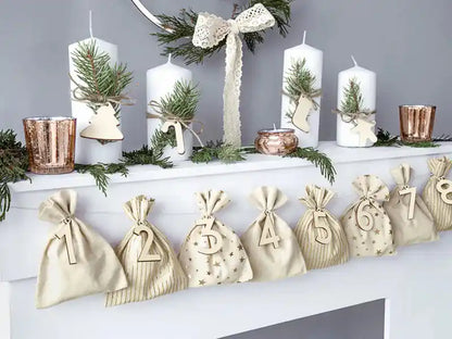 Calendario de Adviento con bolsas de algodón (pack DIY) - Narosa Sweet Party Barcelona