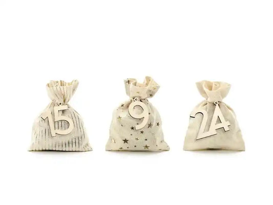 Calendario de Adviento con bolsas de algodón (pack DIY) - Narosa Sweet Party Barcelona
