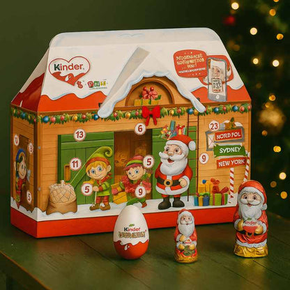 Calendario navideño tridimensional con chocolates Kinder