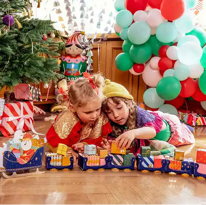 Piezas de papel y cordeles para montar calendario de Navidad
