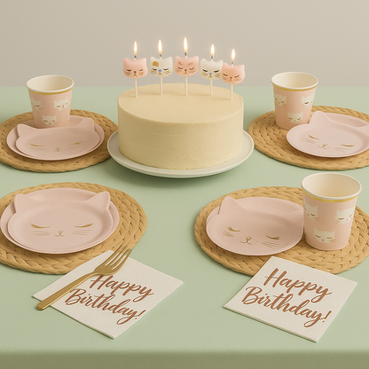 Pink Cat Party Pack – Complete Children's Theme Set