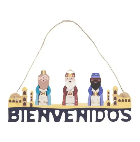 Colgante de Reyes Magos de Madera 21,5 x 9,2 cm - Narosa Sweet Party Barcelona