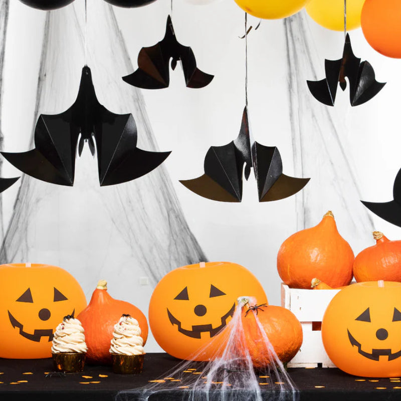 Pack 6 murciélagos negros para decorar fiestas Halloween