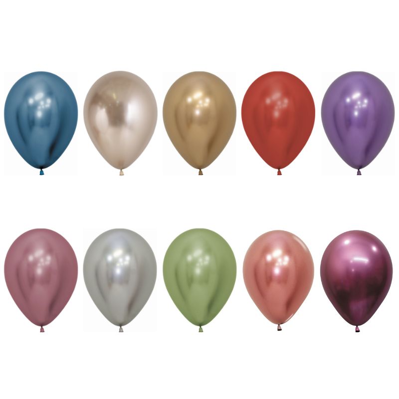 Solid Chrome Latex Balloon R5/13cm - Single Unit or Pack of 50