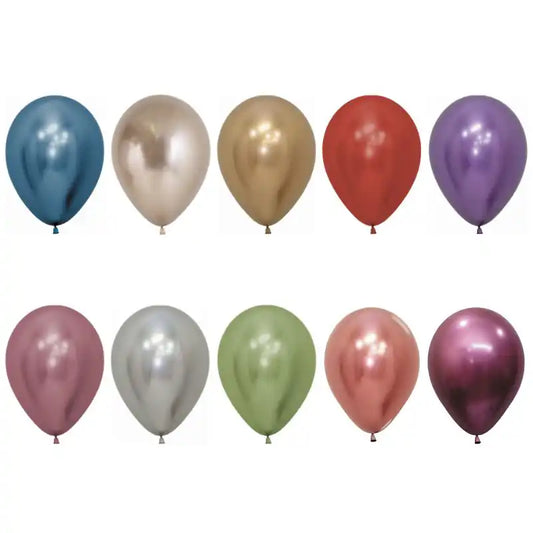 Globo Látex R5/13cm Cromado Sólido - Unidad o Pack de 50 - Narosa Sweet Party Barcelona