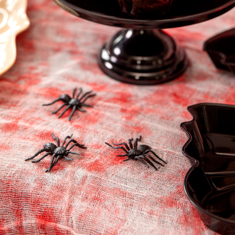 Arañas negras de plástico Halloween pack 12 unidades